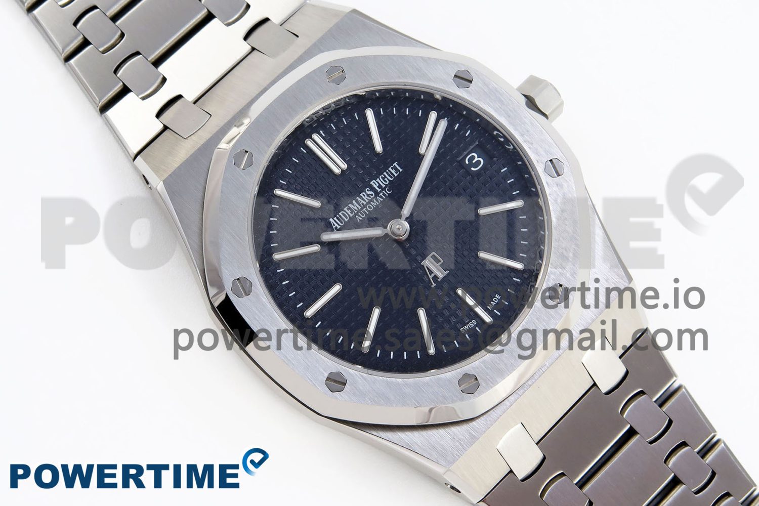 ROYAL OAK 39MM 15202 SS IPF 1:1 BEST EDITION BLUE TEXTURED DIAL ON SS BRACELET A2121 - Image 3