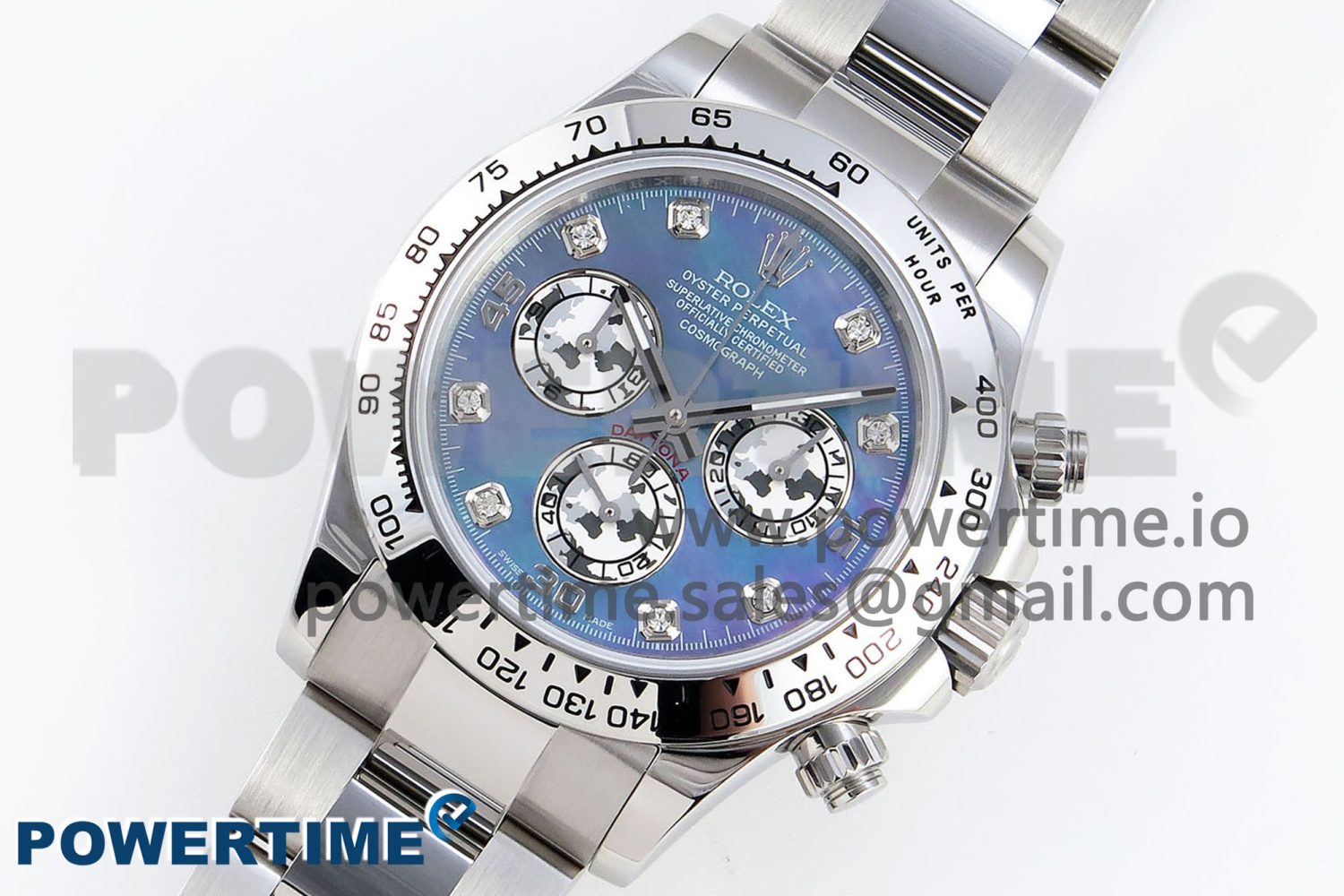 Daytona 116509 SS OMF Best Edition Blue MOP Dial on SS Bracelet A7750 (Slim Movement) - Image 2