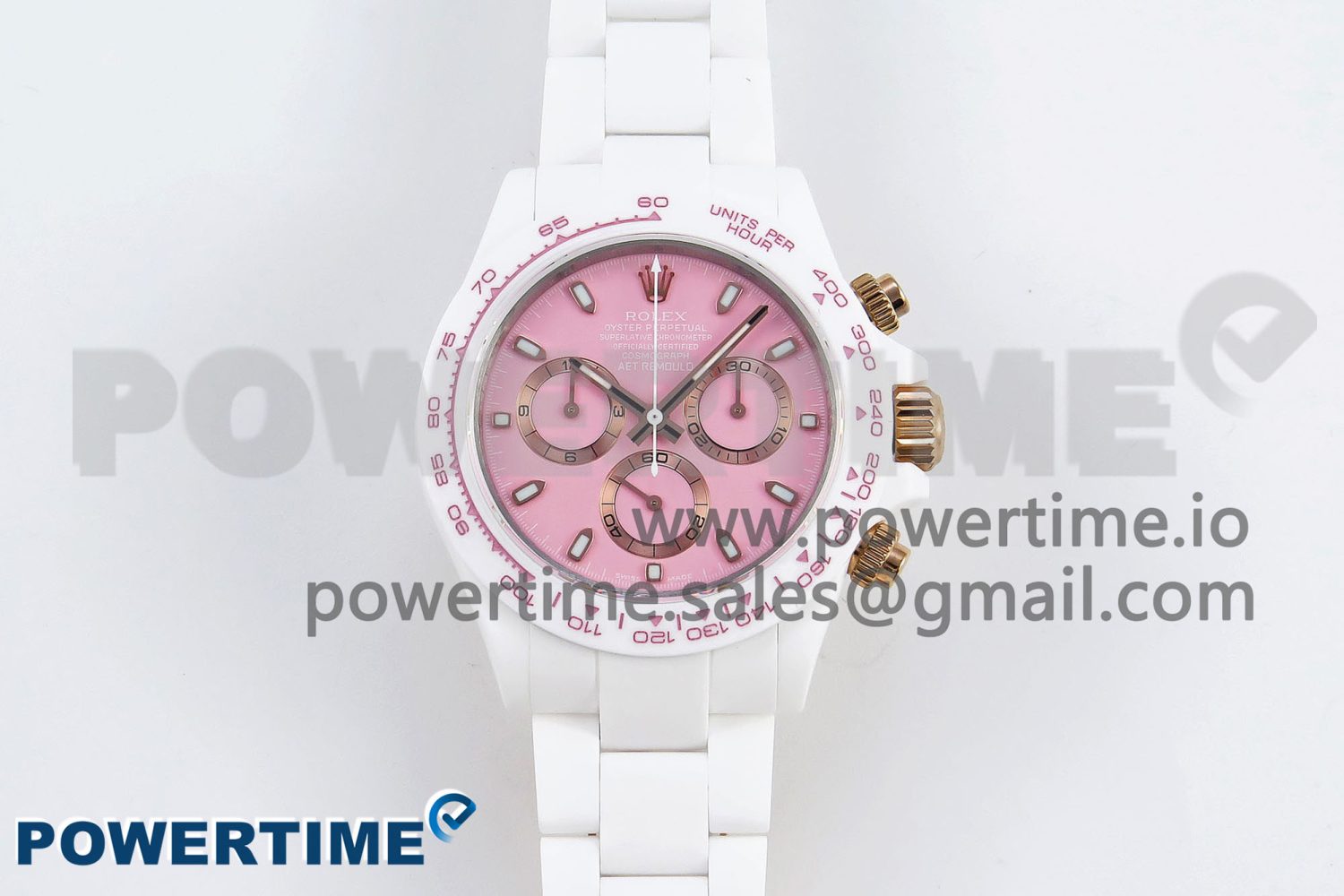 Daytona AET White Ceramic Case and Bracelet Pink Dial Noob Best Edition SA4130 - Image 1
