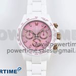 Daytona AET White Ceramic Case and Bracelet Pink Dial Noob Best Edition SA4130