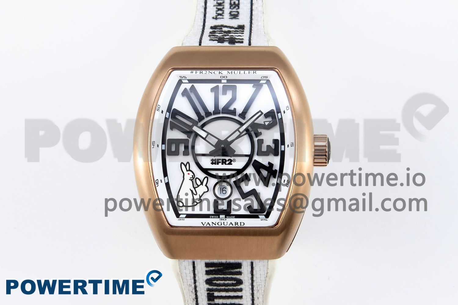 #FR2NCK Muller Vanguard RG ABF Best Edition White Dial on White Rubber Strap A2824 - Image 1