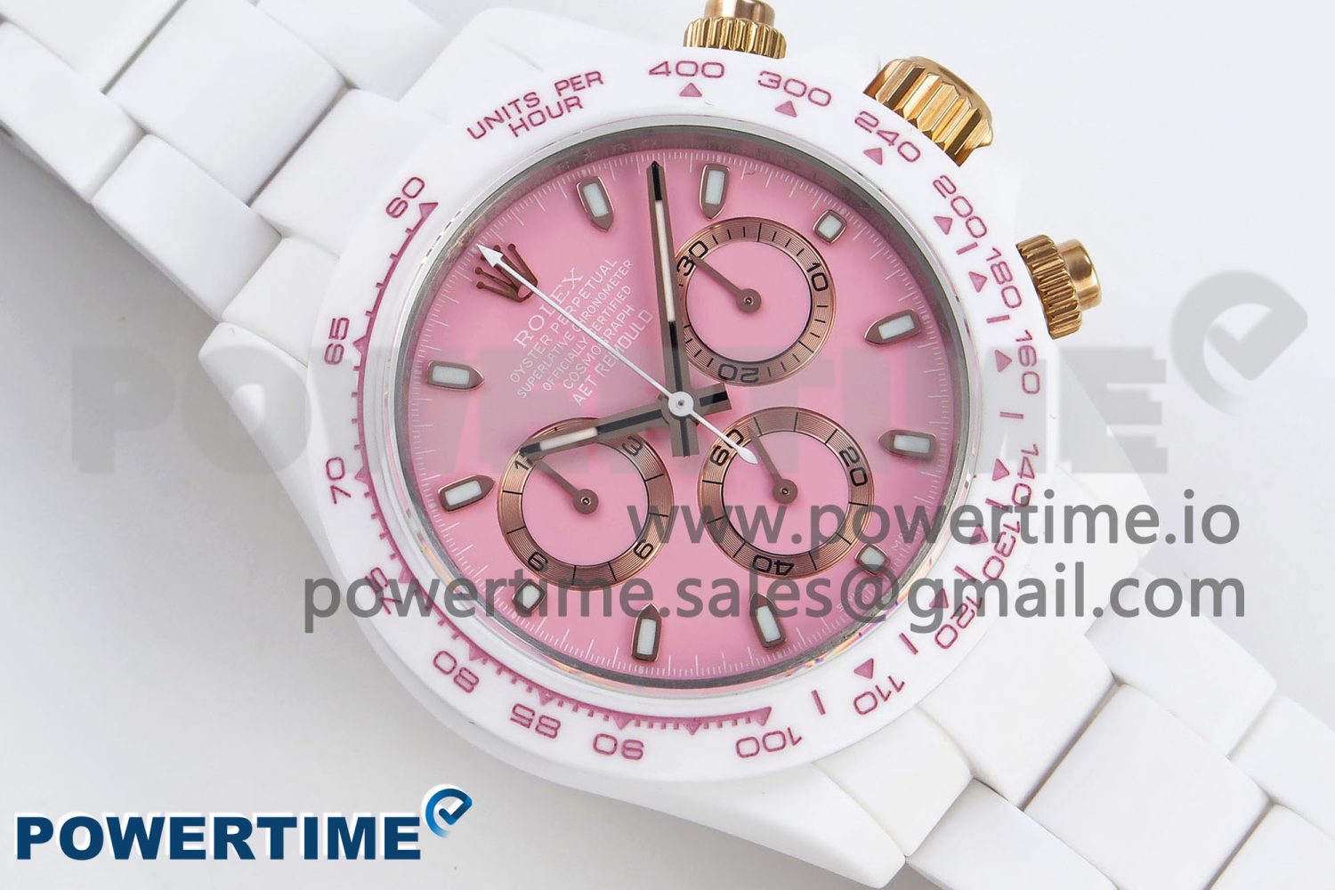 Daytona AET White Ceramic Case and Bracelet Pink Dial Noob Best Edition SA4130 - Image 3