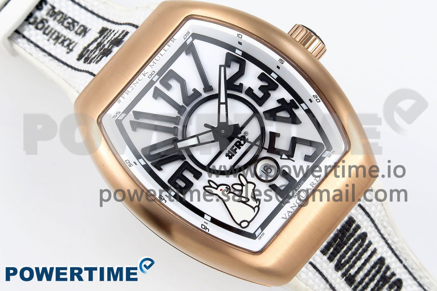 #FR2NCK Muller Vanguard RG ABF Best Edition White Dial on White Rubber Strap A2824 - Image 3