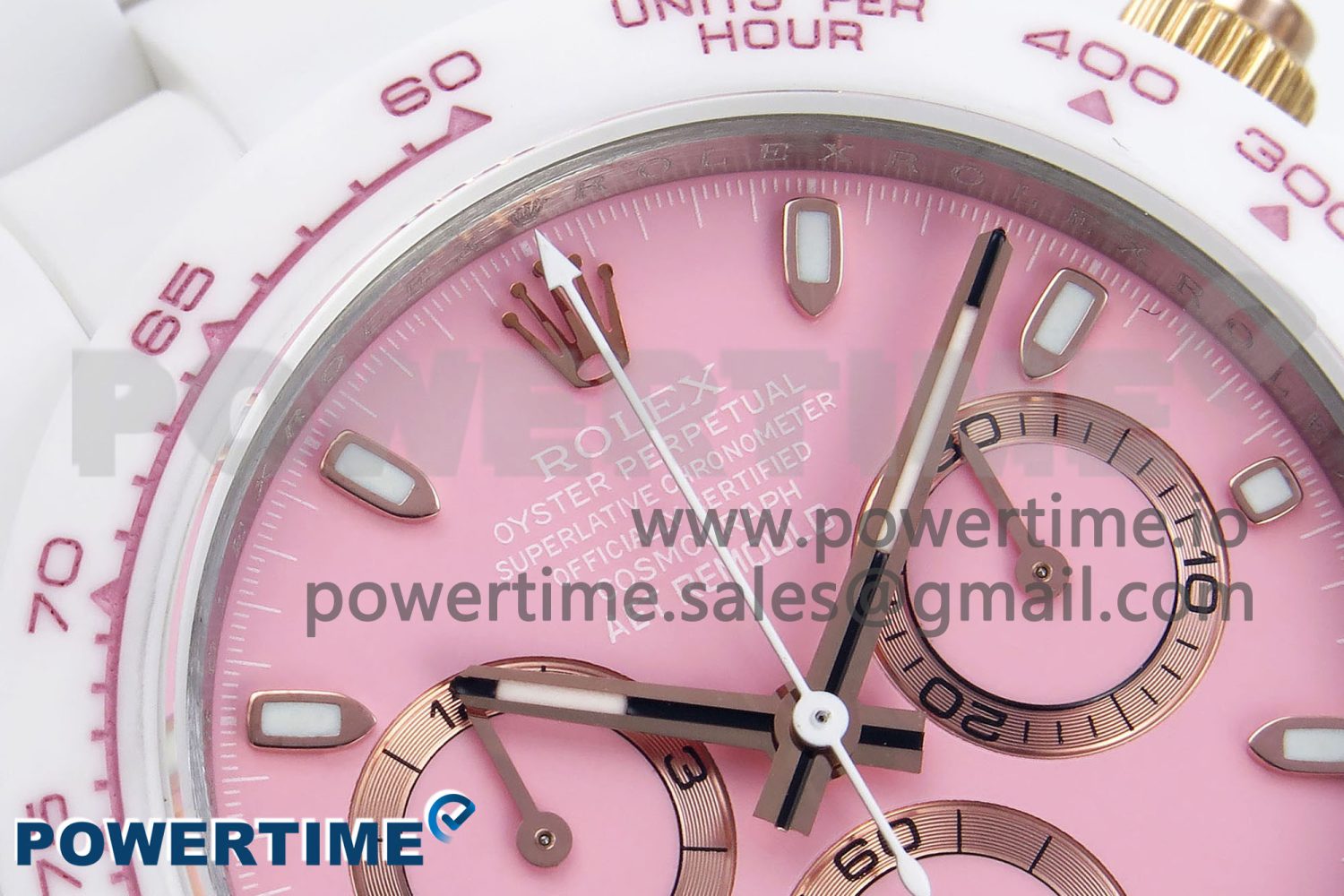 Daytona AET White Ceramic Case and Bracelet Pink Dial Noob Best Edition SA4130 - Image 4