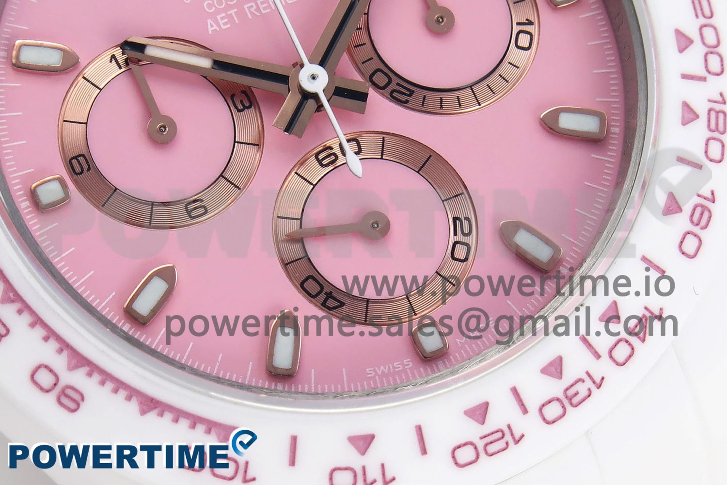 Daytona AET White Ceramic Case and Bracelet Pink Dial Noob Best Edition SA4130 - Image 5