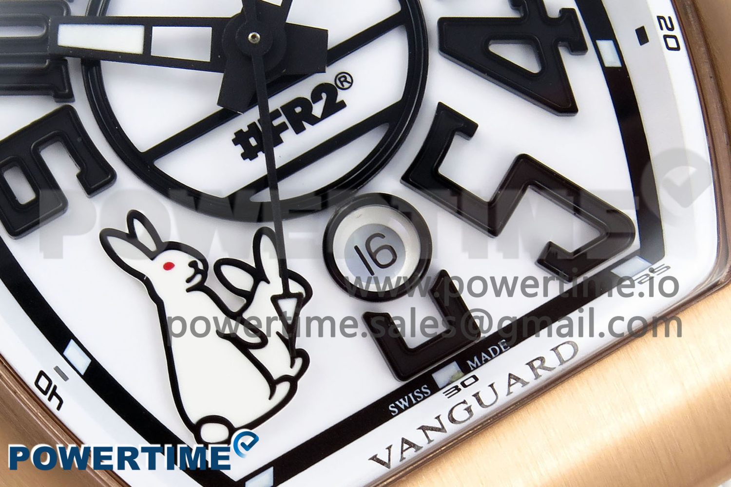#FR2NCK Muller Vanguard RG ABF Best Edition White Dial on White Rubber Strap A2824 - Image 5