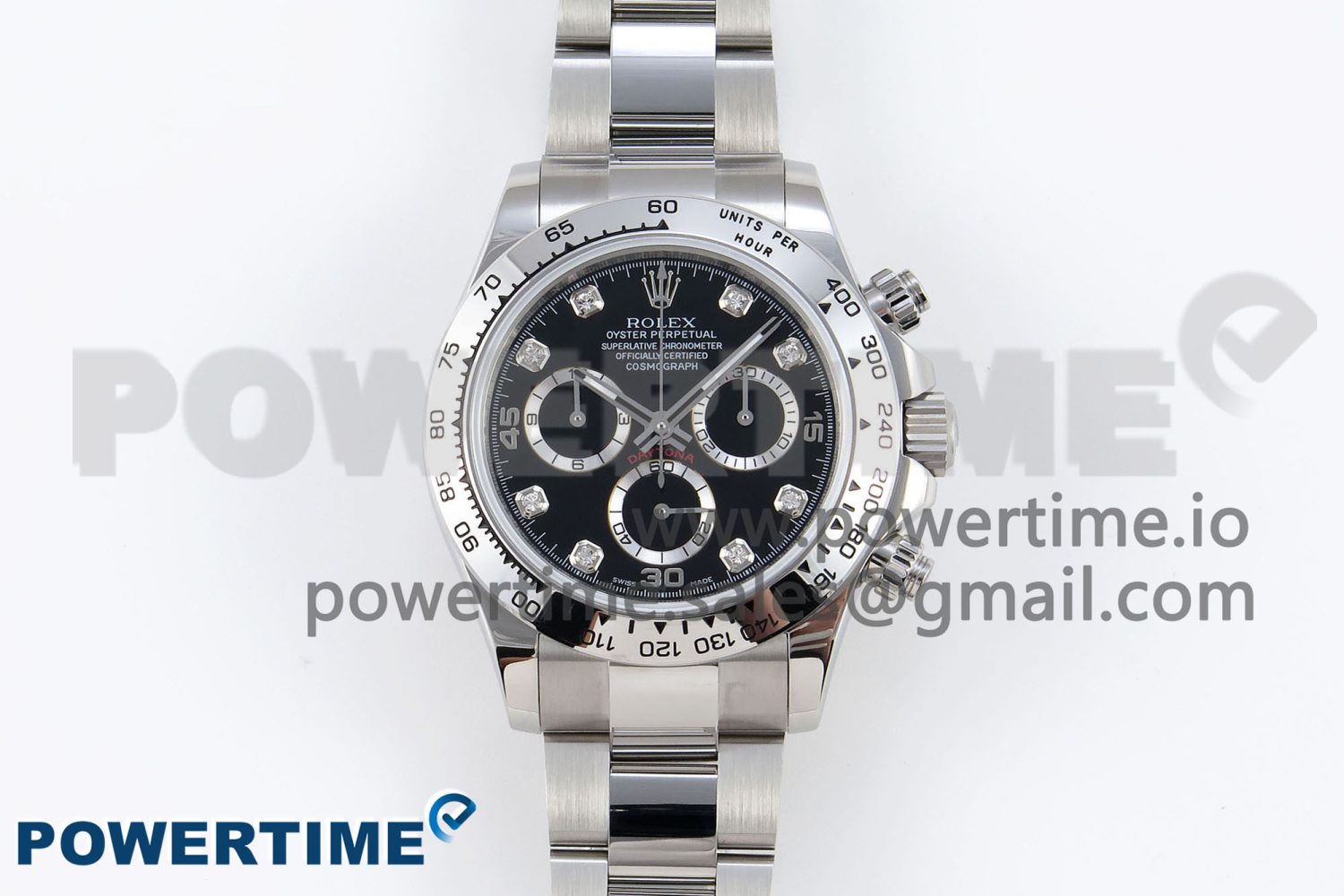 Daytona 116509 SS OMF Best Edition Black Diamonds Dial on SS Bracelet A7750 (Slim Movement) - Image 1