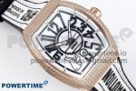 #FR2NCK Muller Vanguard RG Full Diamonds ABF Best Edition White Dial on White Rubber Strap A2824 - Image 3