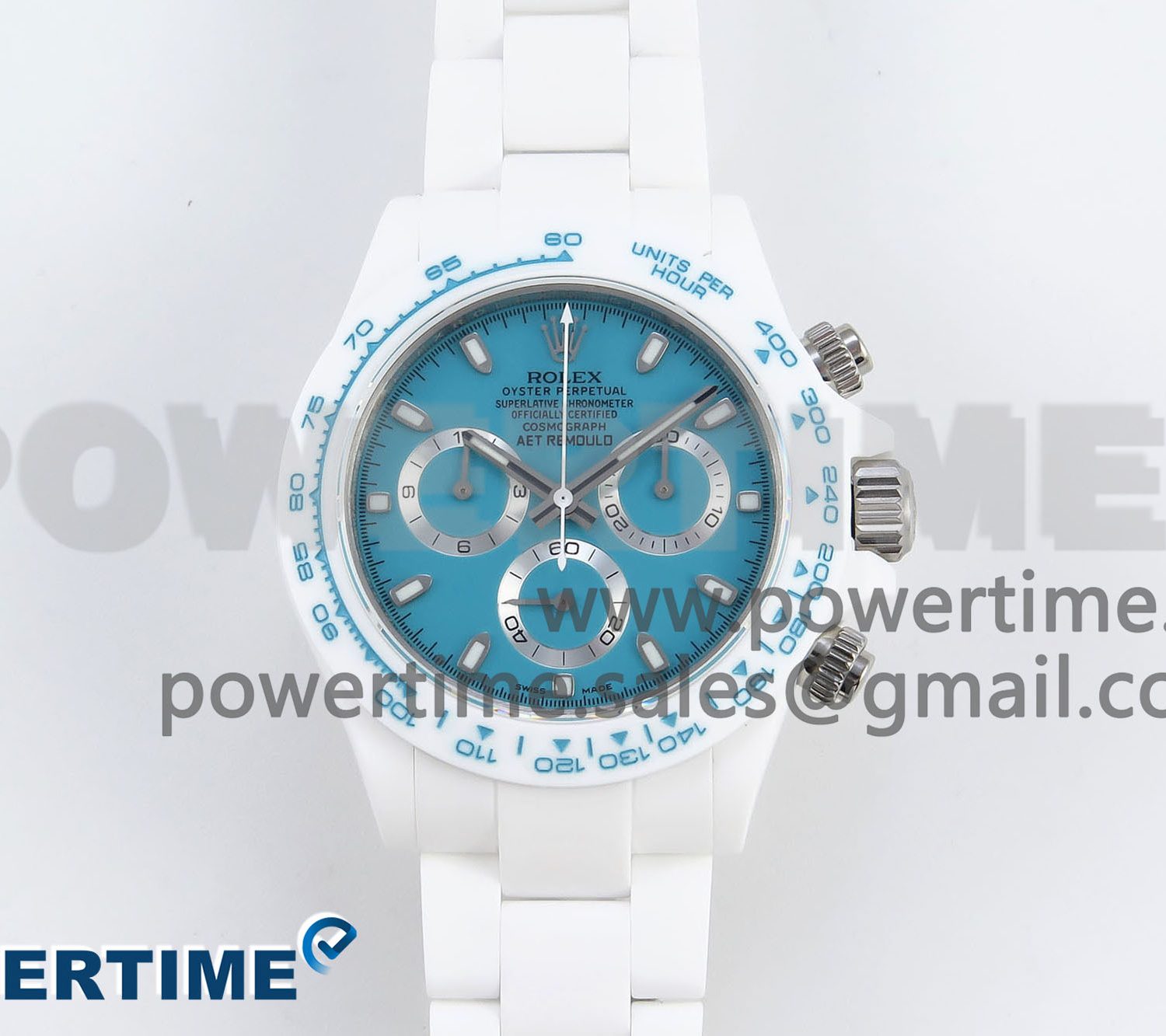 Daytona AET White Ceramic Case and Bracelet Tiffany Blue Dial Noob Best Edition SA4130