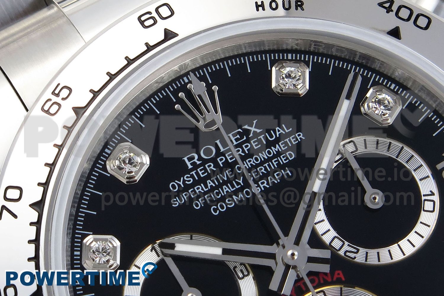 Daytona 116509 SS OMF Best Edition Black Diamonds Dial on SS Bracelet A7750 (Slim Movement) - Image 4