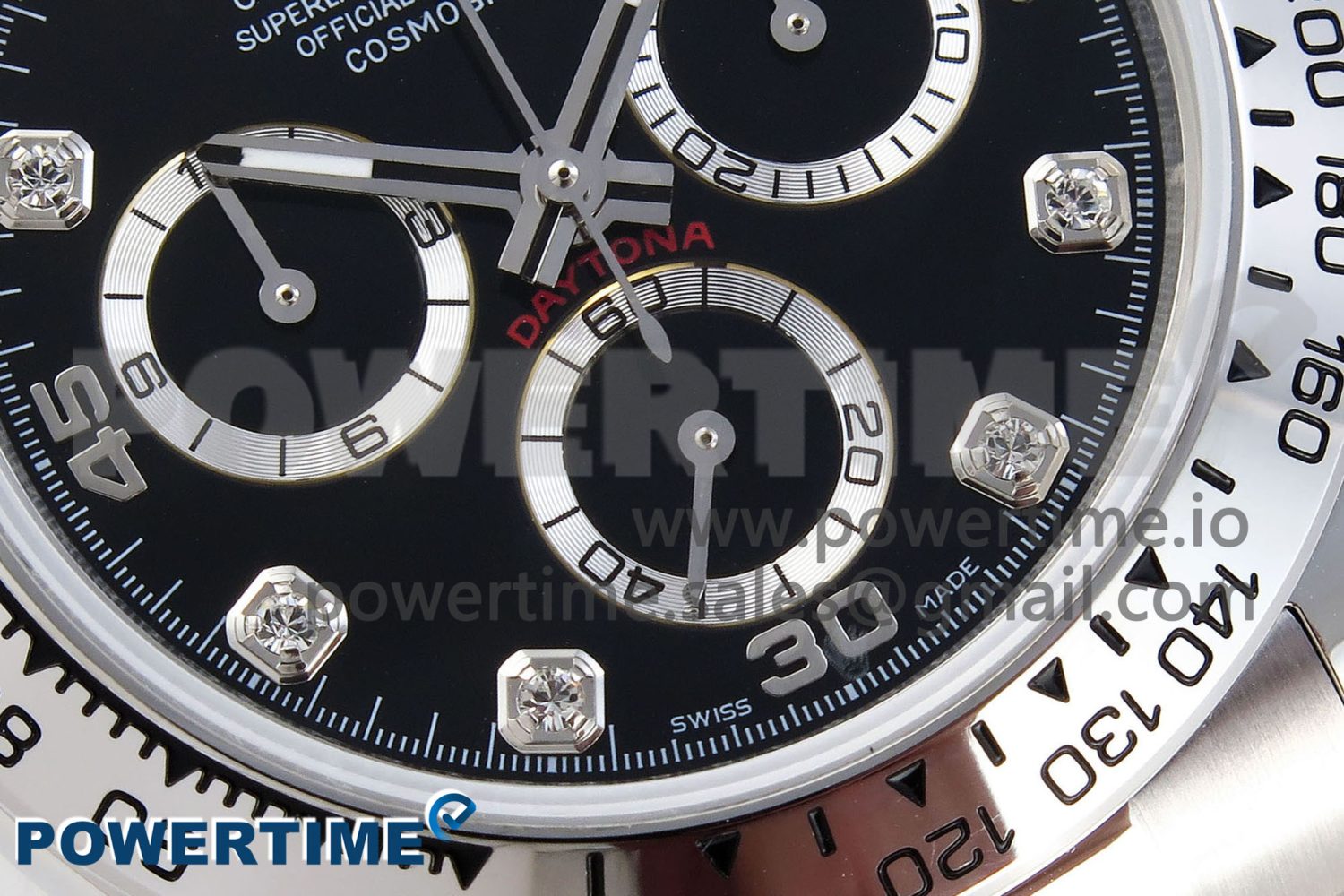 Daytona 116509 SS OMF Best Edition Black Diamonds Dial on SS Bracelet A7750 (Slim Movement) - Image 5