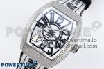 #FR2NCK Muller Vanguard SS Full Diamonds ABF Best Edition White Dial on Black Rubber Strap A2824 - Image 2