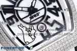 #FR2NCK Muller Vanguard SS Full Diamonds ABF Best Edition White Dial on Black Rubber Strap A2824 - Image 5
