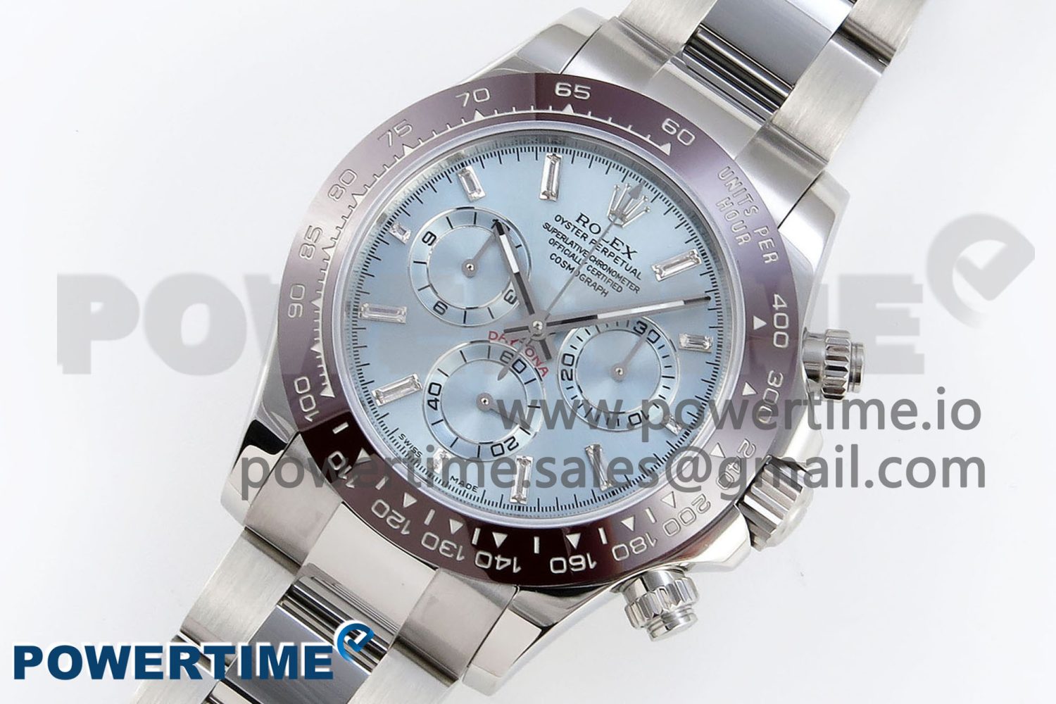 Daytona 116506 SS OMF Best Edition Ice Blue Crystal Dial on SS Bracelet A7750 (Slim Movement) - Image 2