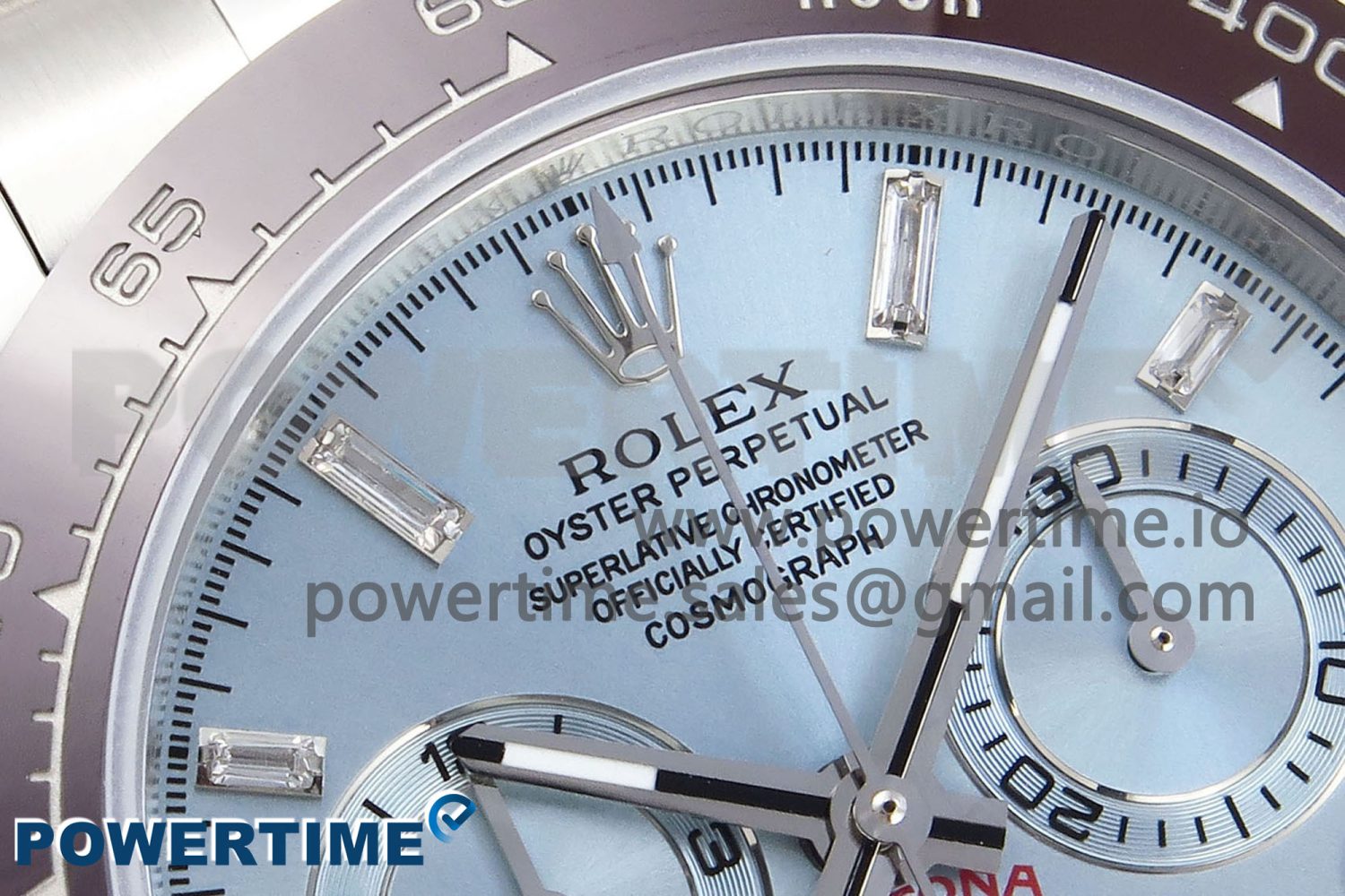 Daytona 116506 SS OMF Best Edition Ice Blue Crystal Dial on SS Bracelet A7750 (Slim Movement) - Image 4