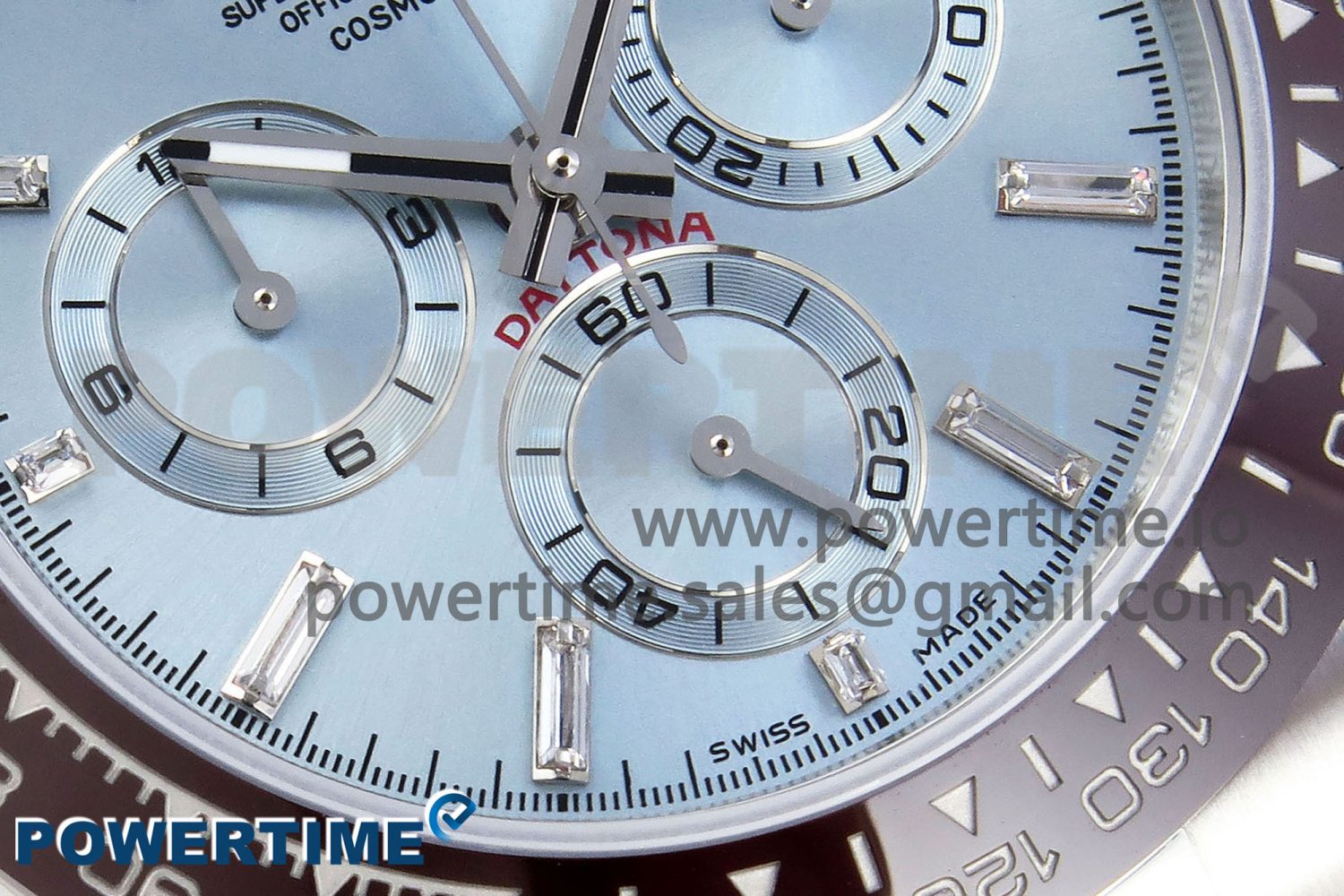Daytona 116506 SS OMF Best Edition Ice Blue Crystal Dial on SS Bracelet A7750 (Slim Movement) - Image 5