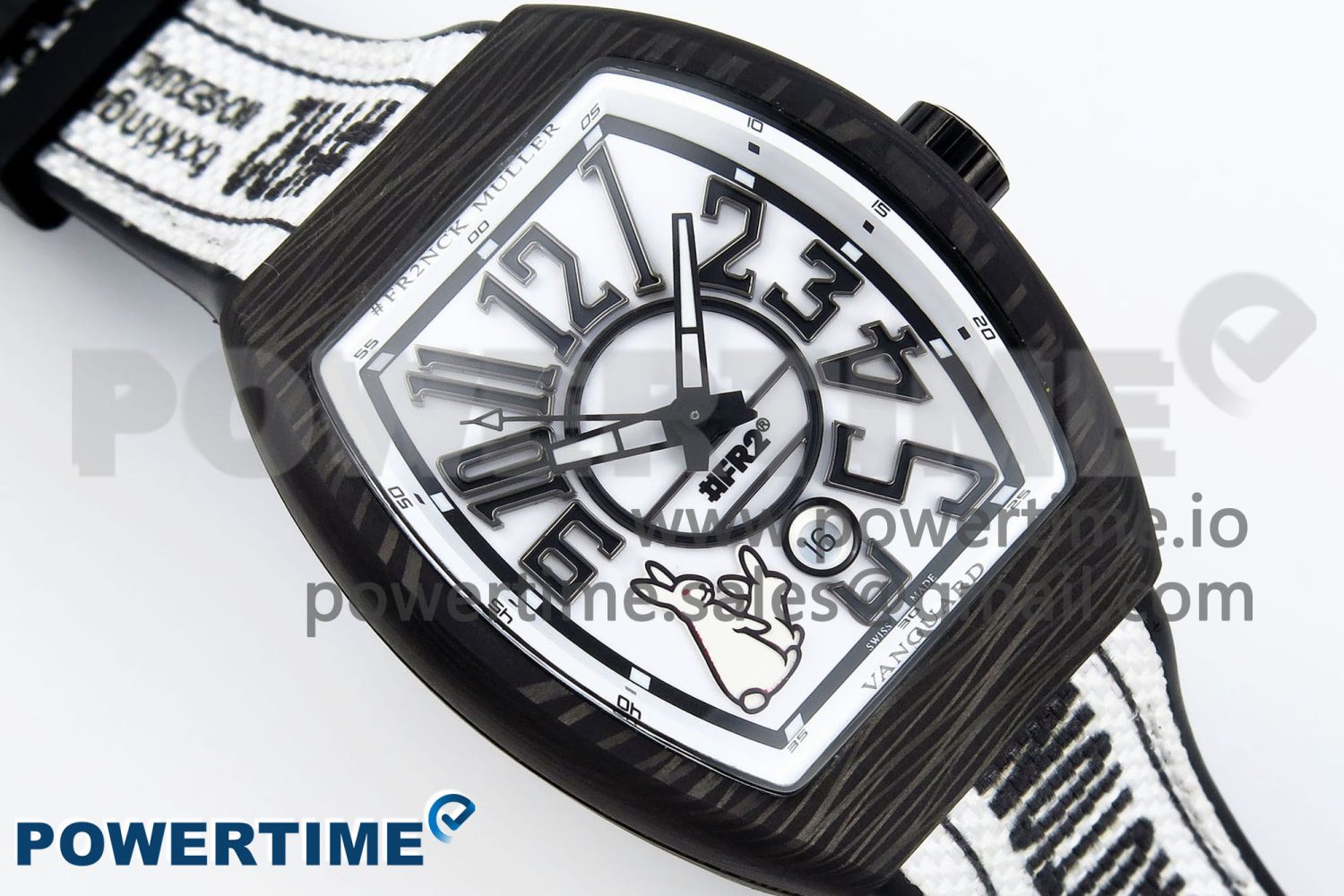 #FR2NCK Muller Vanguard Carbon ABF Best Edition White Dial on Black Rubber Strap A2824 - Image 3