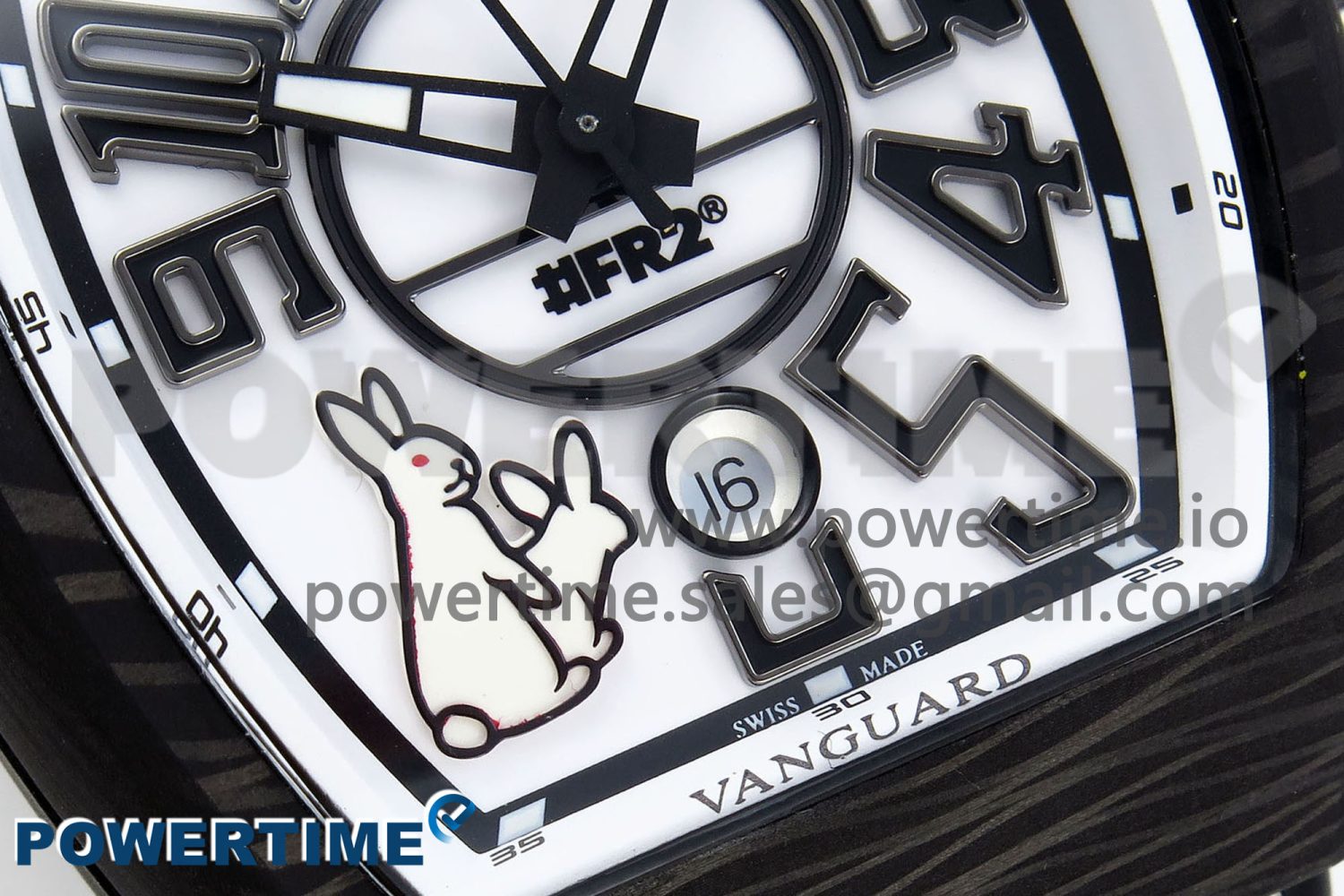 #FR2NCK Muller Vanguard Carbon ABF Best Edition White Dial on Black Rubber Strap A2824 - Image 5