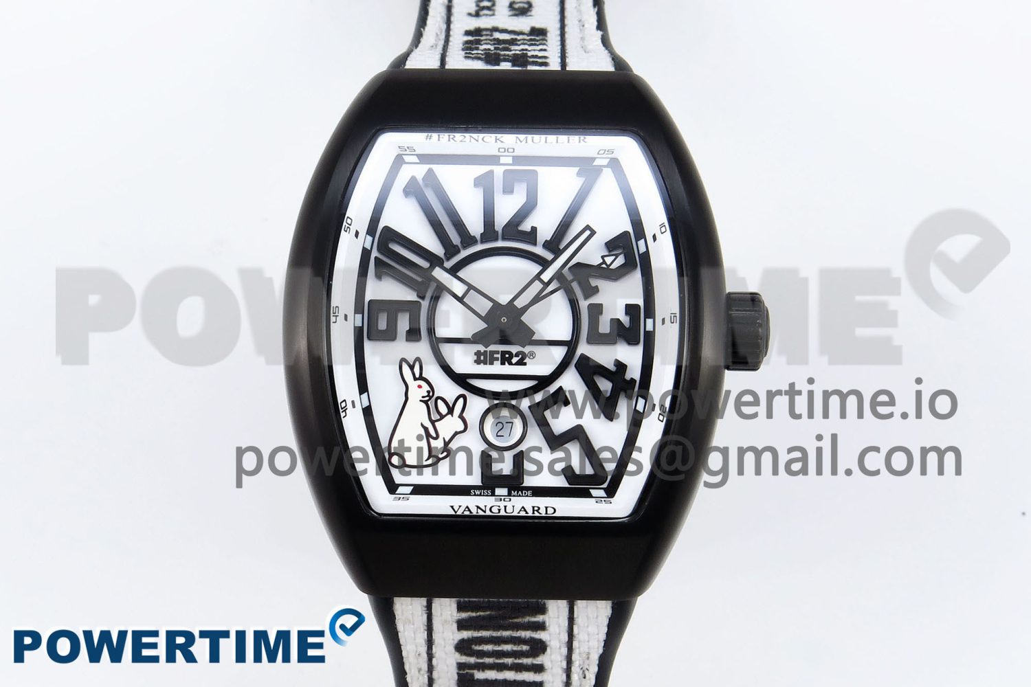 #FR2NCK Muller Vanguard PVD ABF Best Edition White Dial on Black Rubber Strap A2824 - Image 1