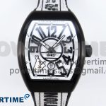 #FR2NCK Muller Vanguard PVD ABF Best Edition White Dial on Black Rubber Strap A2824