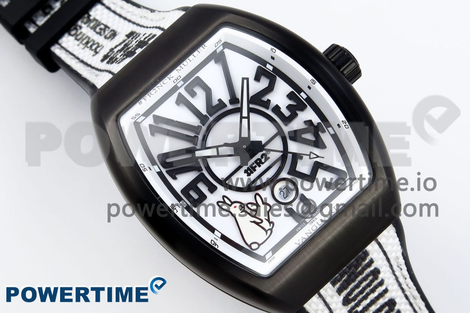 #FR2NCK Muller Vanguard PVD ABF Best Edition White Dial on Black Rubber Strap A2824 - Image 3