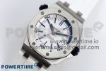 ROYAL OAK OFFSHORE DIVER 15710 IPF 1:1 BEST EDITION WHITE DIAL ON WHITE RUBBER STRAP SA3120 SUPER CLONE - Image 2