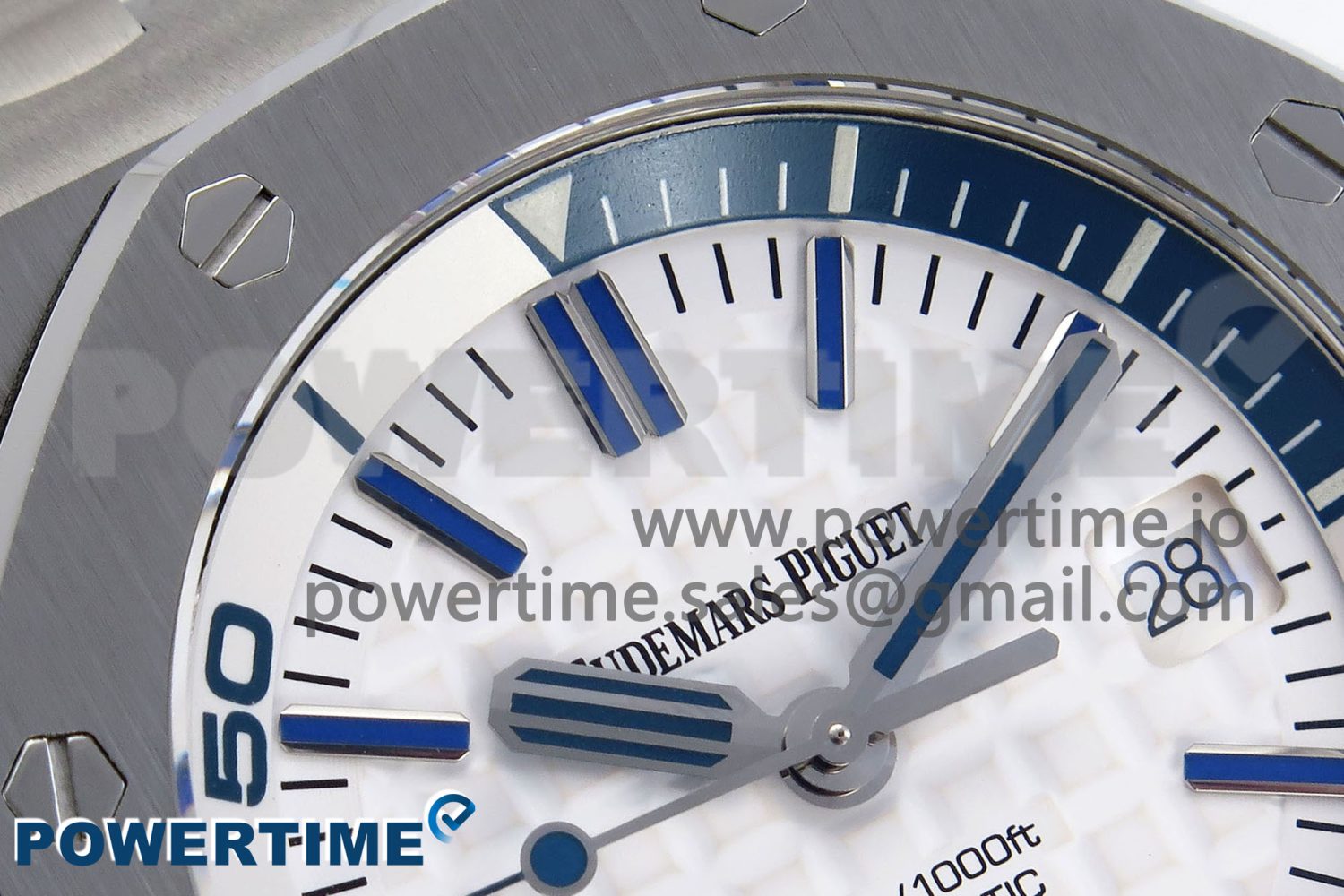 ROYAL OAK OFFSHORE DIVER 15710 IPF 1:1 BEST EDITION WHITE DIAL ON WHITE RUBBER STRAP SA3120 SUPER CLONE - Image 4
