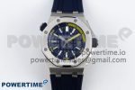 ROYAL OAK OFFSHORE DIVER 15710 IPF 1:1 BEST EDITION BLUE DIAL ON BLUE RUBBER STRAP SA3120 SUPER CLONE