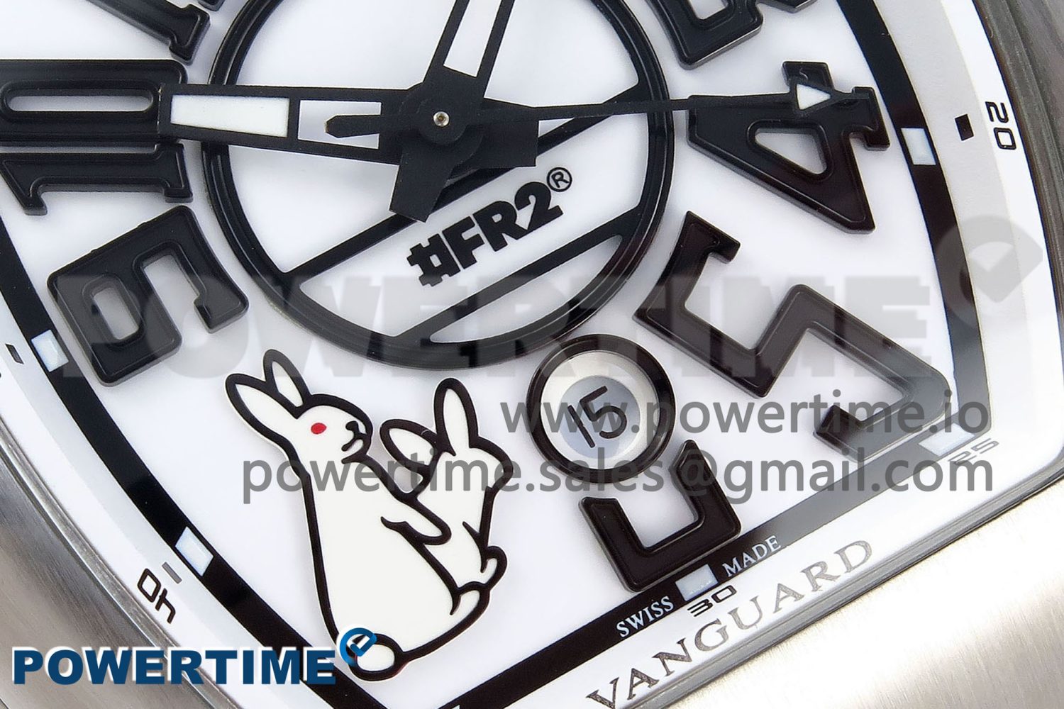 #FR2NCK Muller Vanguard Brushed SS ABF Best Edition White Dial on White Rubber Strap A2824 - Image 5