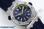ROYAL OAK OFFSHORE DIVER 15710 IPF 1:1 BEST EDITION BLUE DIAL ON BLUE RUBBER STRAP SA3120 SUPER CLONE - Image 3