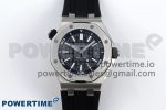 ROYAL OAK OFFSHORE DIVER 15710 IPF 1:1 BEST EDITION BLACK DIAL ON BLACK RUBBER STRAP SA3120 SUPER CLONE