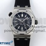 ROYAL OAK OFFSHORE DIVER 15710 IPF 1:1 BEST EDITION BLACK DIAL ON BLACK RUBBER STRAP SA3120 SUPER CLONE