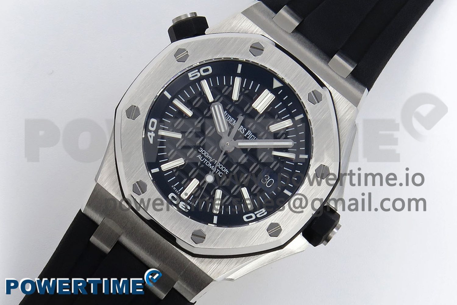 ROYAL OAK OFFSHORE DIVER 15710 IPF 1:1 BEST EDITION BLACK DIAL ON BLACK RUBBER STRAP SA3120 SUPER CLONE - Image 2
