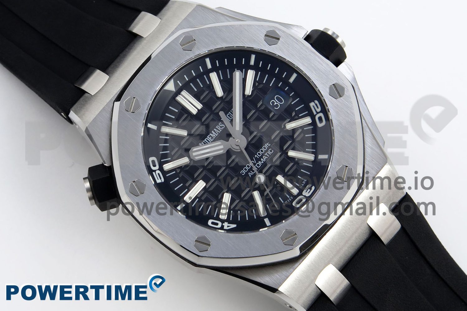 ROYAL OAK OFFSHORE DIVER 15710 IPF 1:1 BEST EDITION BLACK DIAL ON BLACK RUBBER STRAP SA3120 SUPER CLONE - Image 3