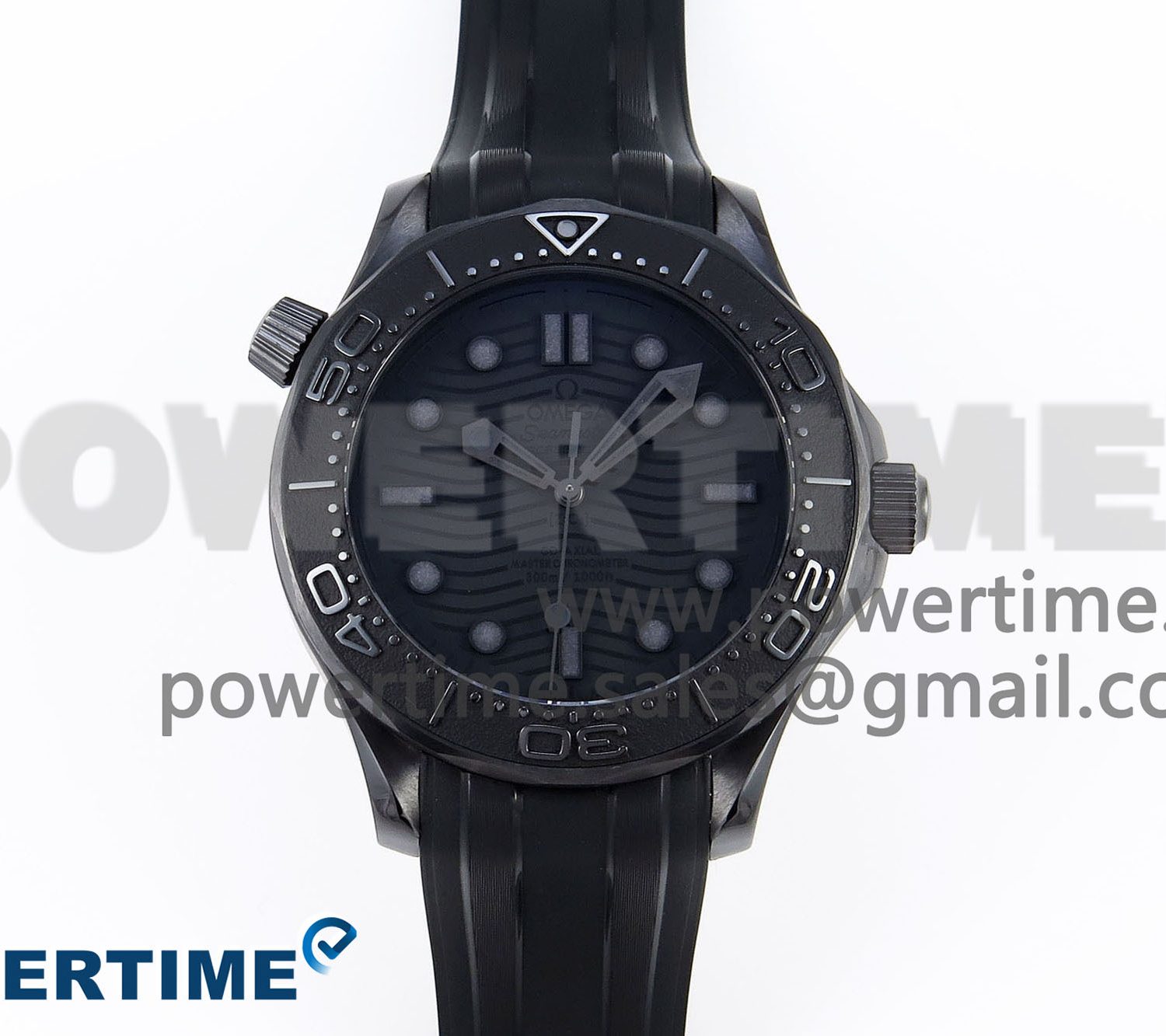 SEAMASTER 300M 43.5MM BLACK CERAMIC VSF 1:1 BEST EDITION BLACK DIAL ON BLACK RUBBER STRAP A8806