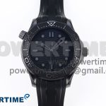 SEAMASTER 300M 43.5MM BLACK CERAMIC VSF 1:1 BEST EDITION BLACK DIAL ON BLACK RUBBER STRAP A8806