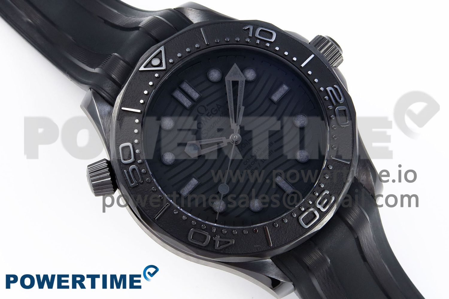 SEAMASTER 300M 43.5MM BLACK CERAMIC VSF 1:1 BEST EDITION BLACK DIAL ON BLACK RUBBER STRAP A8806 - Image 3