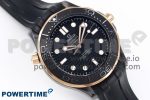 SEAMASTER 300M 43.5MM BLACK CERAMIC VSF 1:1 BEST EDITION BLACK DIAL RG BEZEL ON BLACK RUBBER STRAP A8806 - Image 3