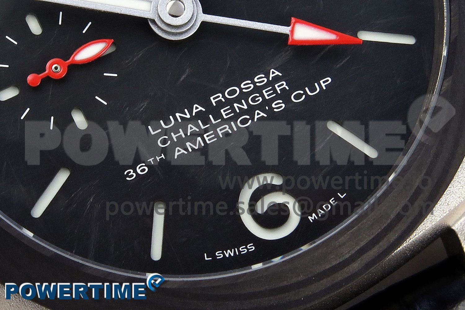 PAM1096 W LUMINOR GMT 42MM TITANIUM VSF 1:1 BEST EDITION BLACK DIAL ON BLACK LEATHER STRAP P.9011 SUPER CLONE - Image 5
