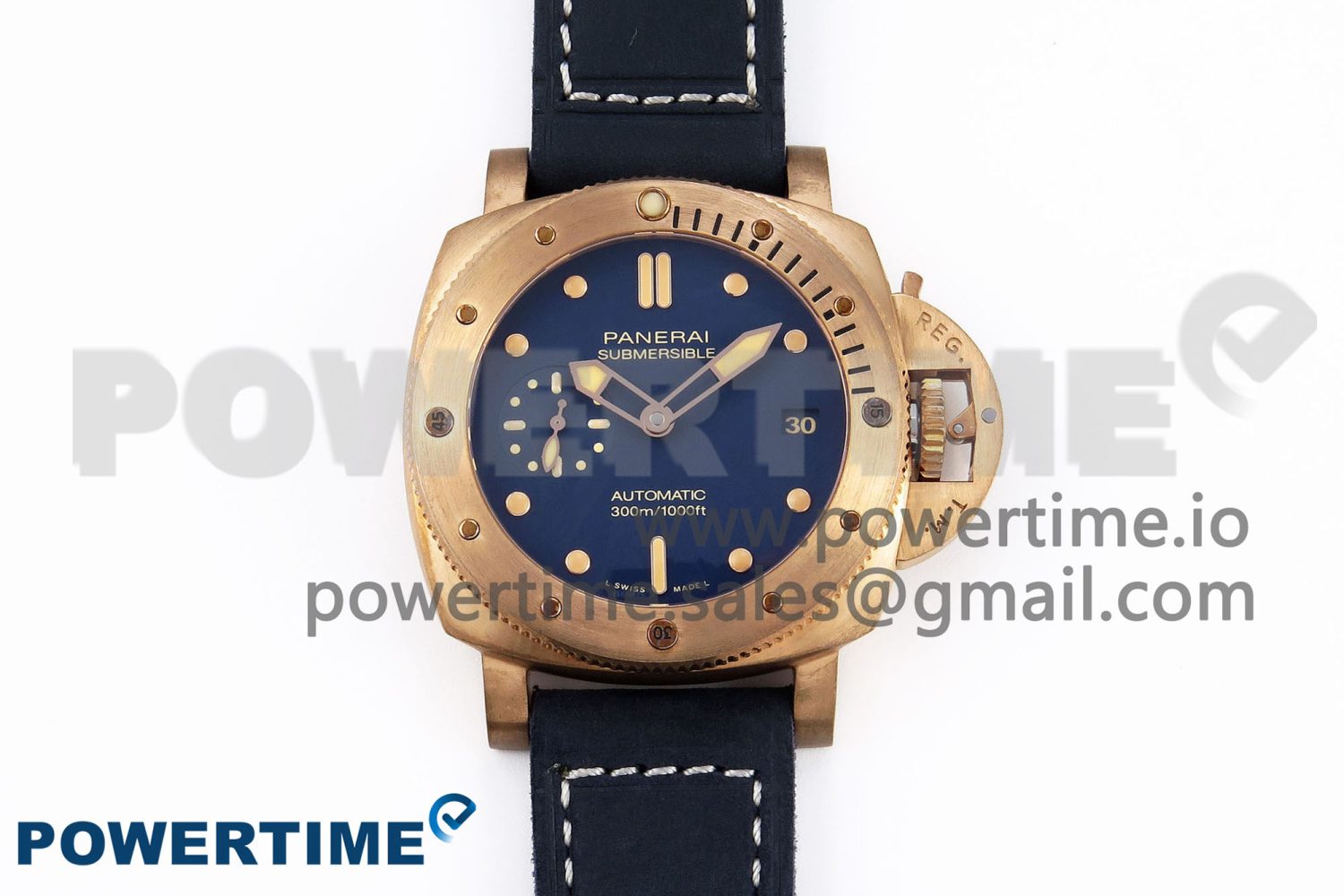 PAM1074 W BRONZO VSF 1:1 BEST EDITION BLUE DIAL ON BLUE CALFSKIN STRAP P.900 CLONE - Image 1