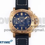 PAM1074 W BRONZO VSF 1:1 BEST EDITION BLUE DIAL ON BLUE CALFSKIN STRAP P.900 CLONE
