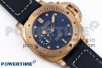 PAM1074 W BRONZO VSF 1:1 BEST EDITION BLUE DIAL ON BLUE CALFSKIN STRAP P.900 CLONE - Image 4
