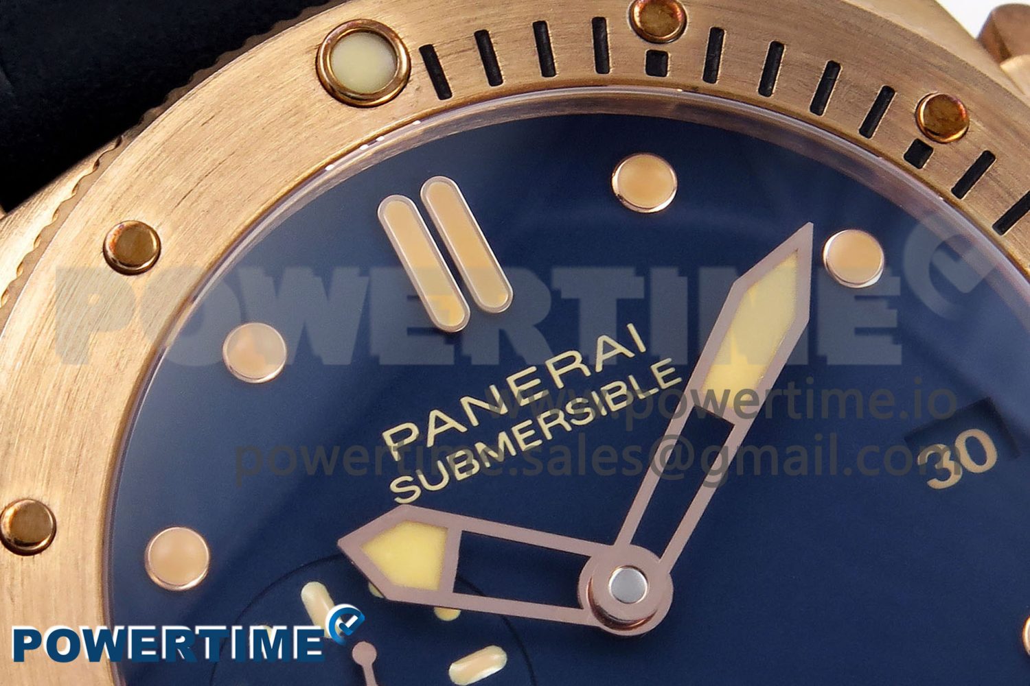 PAM1074 W BRONZO VSF 1:1 BEST EDITION BLUE DIAL ON BLUE CALFSKIN STRAP P.900 CLONE - Image 5