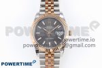DATEJUST 41 126331 VSF 1:1 BEST EDITION 904L STEEL GRAY TEXTURED DIAL ON SS/RG JUBILEE BRACELET VS3235