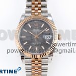 DATEJUST 41 126331 VSF 1:1 BEST EDITION 904L STEEL GRAY TEXTURED DIAL ON SS/RG JUBILEE BRACELET VS3235