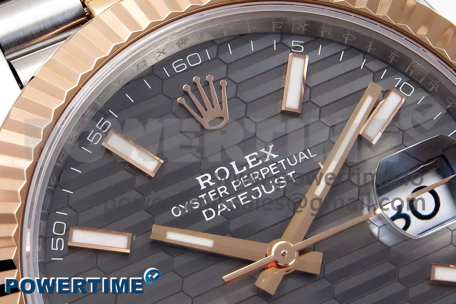 DATEJUST 41 126331 VSF 1:1 BEST EDITION 904L STEEL GRAY TEXTURED DIAL ON SS/RG JUBILEE BRACELET VS3235 - Image 4