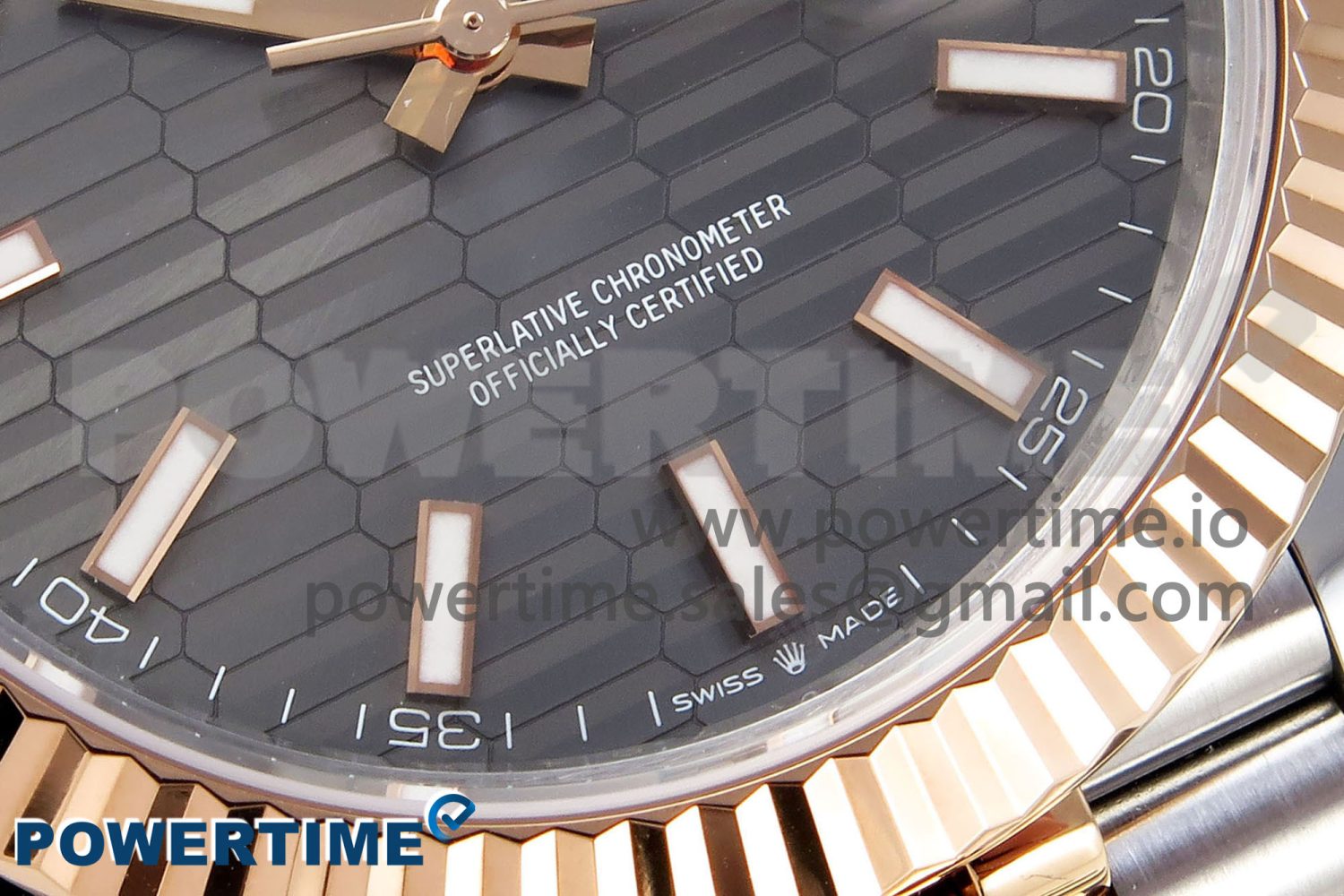 DATEJUST 41 126331 VSF 1:1 BEST EDITION 904L STEEL GRAY TEXTURED DIAL ON SS/RG JUBILEE BRACELET VS3235 - Image 5