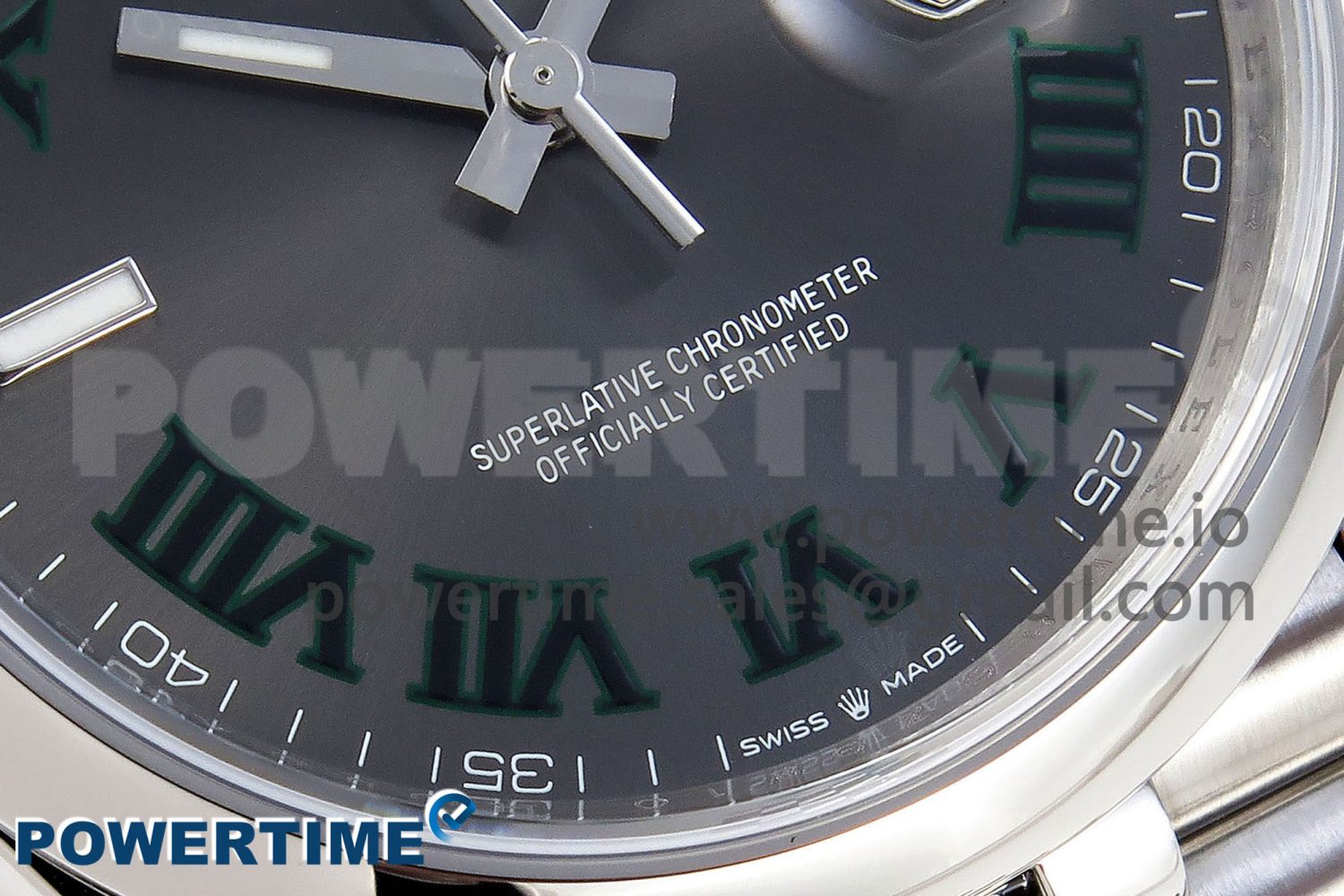 DATEJUST 36 SS 126200 VSF 1:1 BEST EDITION 904L STEEL GRAY DIAL GREEN ROMAN ON JUBILEE BRACELET VS3235 - Image 6