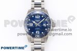 HYDROCONQUEST 43MM SS BLUE CERAMIC BEZEL XF 1:1 BEST EDITION BLUE DIAL ON SS BRACELET L888