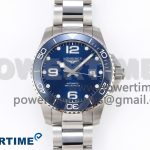HYDROCONQUEST 43MM SS BLUE CERAMIC BEZEL XF 1:1 BEST EDITION BLUE DIAL ON SS BRACELET L888